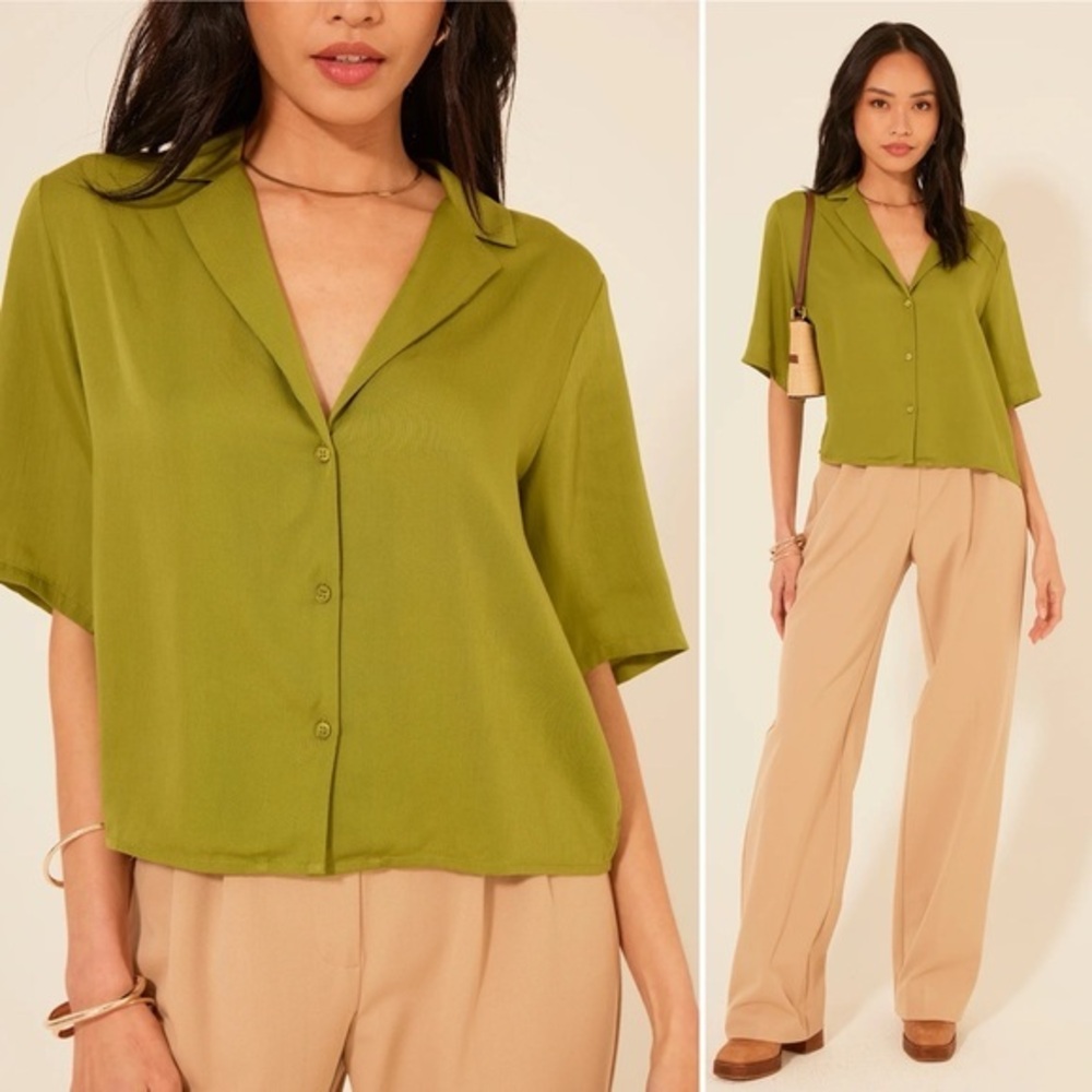 Bila 77 Revello top green button front blouse top L